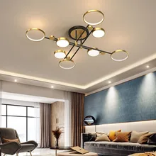 Artpad Black Ceiling Chandelier 4/6/8 Head Light Remote Control Dimmable Lamp for Living room Bedrom Hotel Chandelier Kitchen