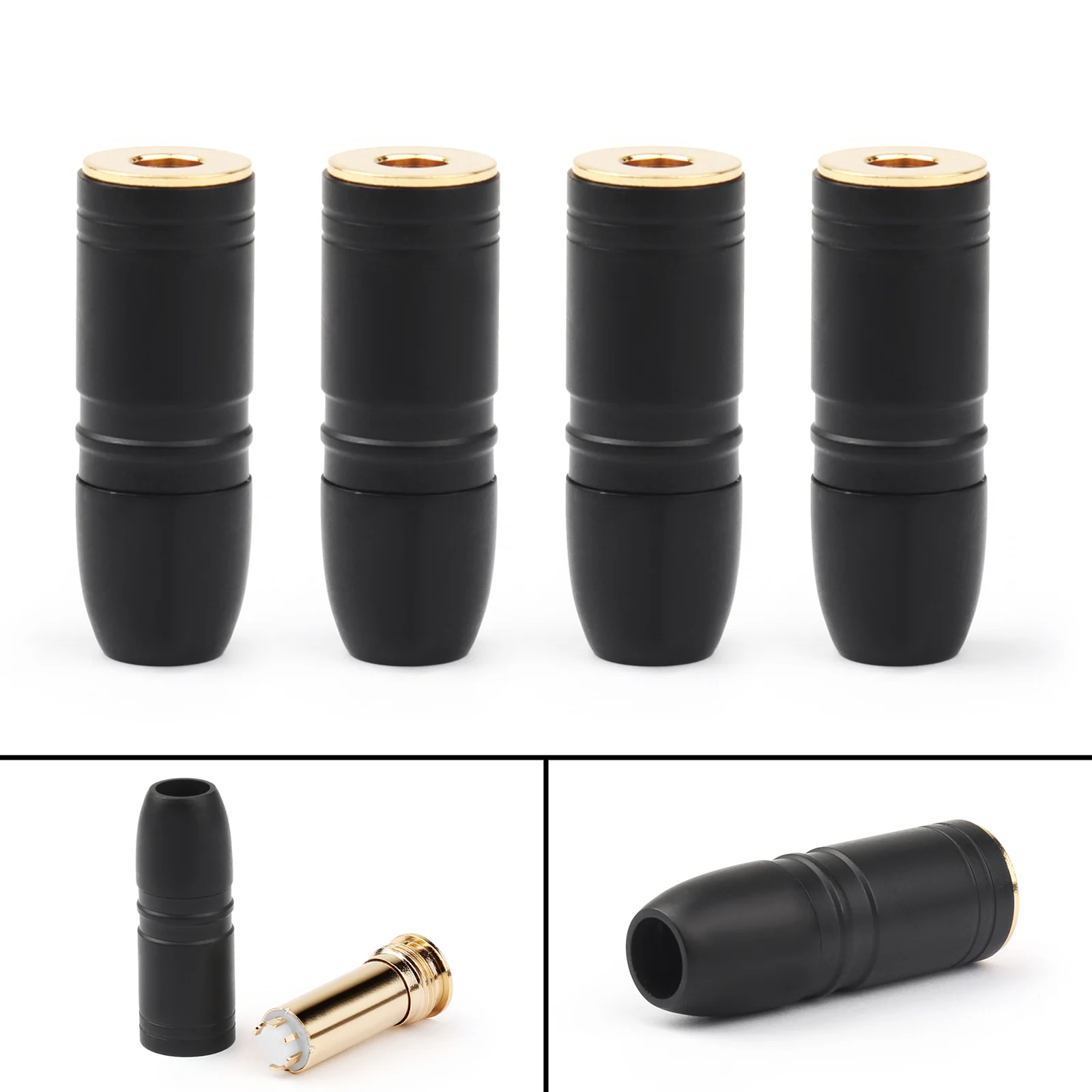 Artudatech 4 Pcs 4 4mm 5Pole Headphone Plug Adapter For Sony NW WM1Z Female Converter Gold Silver Black Connector
