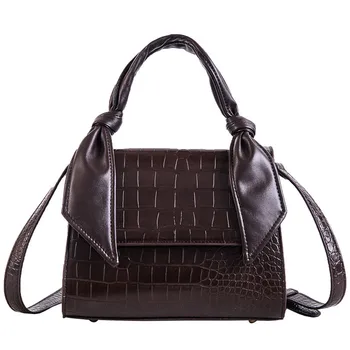 

Women Tote Bag 2019 New Crocodile Pattern Flip MINI Messenger Crossbody Bag Female Simple Shoulder Bag Small Square Lady Handbag