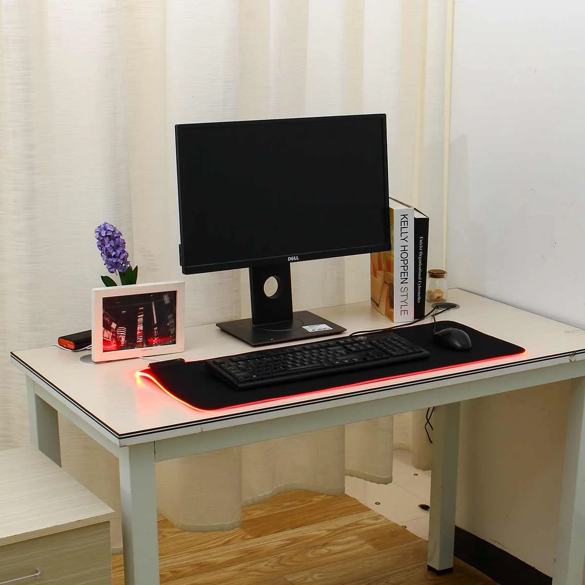 RGB компьютерный коврик для мыши большой коврик для мыши игровой коврик для мыши геймер с мягкой тканевой поверхностью нескользящий водонепроницаемый с usb-кабелем