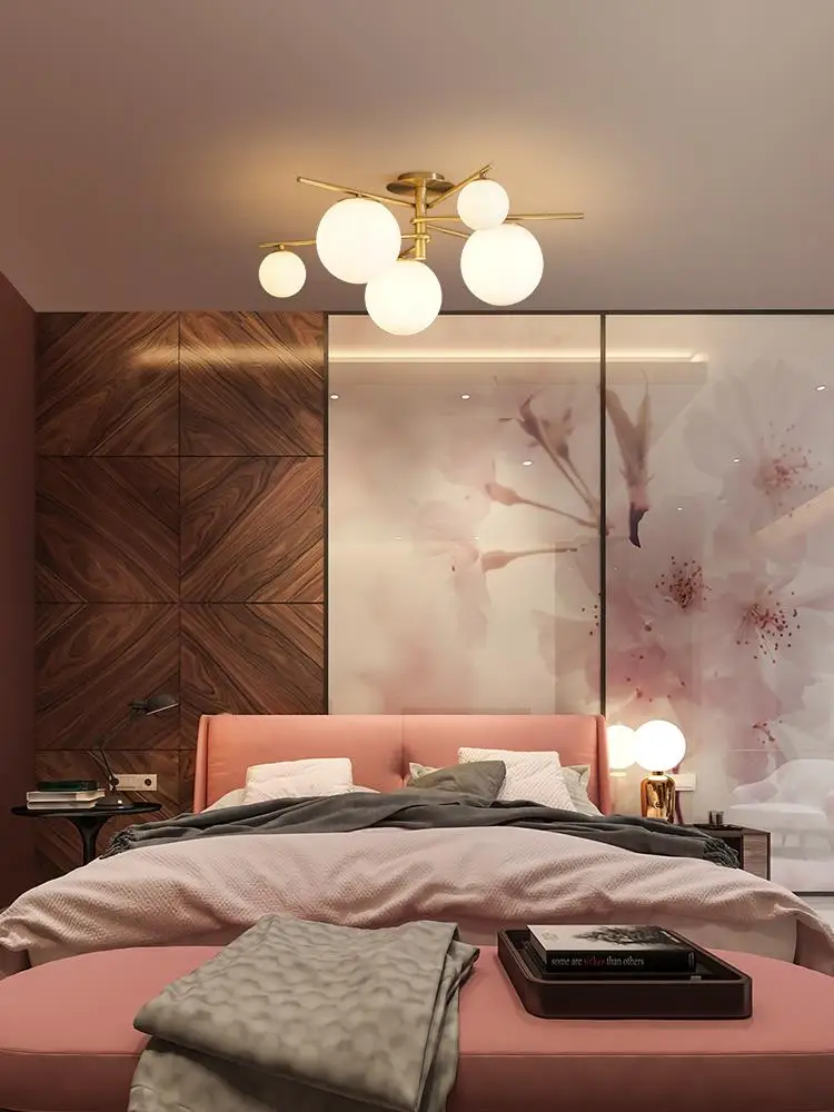 

Nordic master bedroom ceiling lights simple modern creative iron lamp living room bedroom study LED ceiling lights