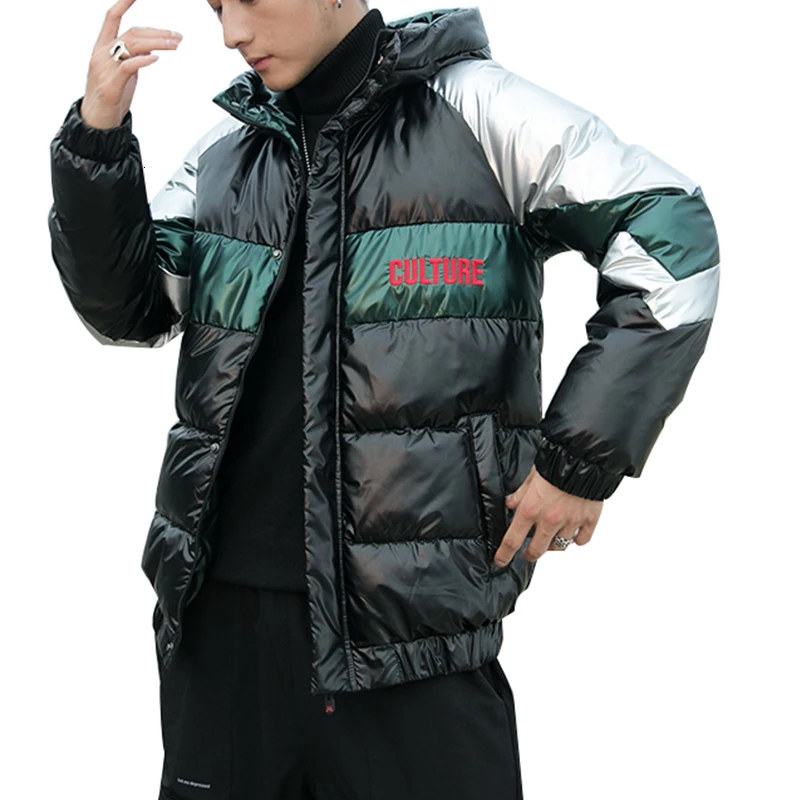 UYUK зимнее пальто для мужчин модное корейское повседневное уличное молодежное яркое мужское хлопковое пальто с капюшоном Homme Masculino