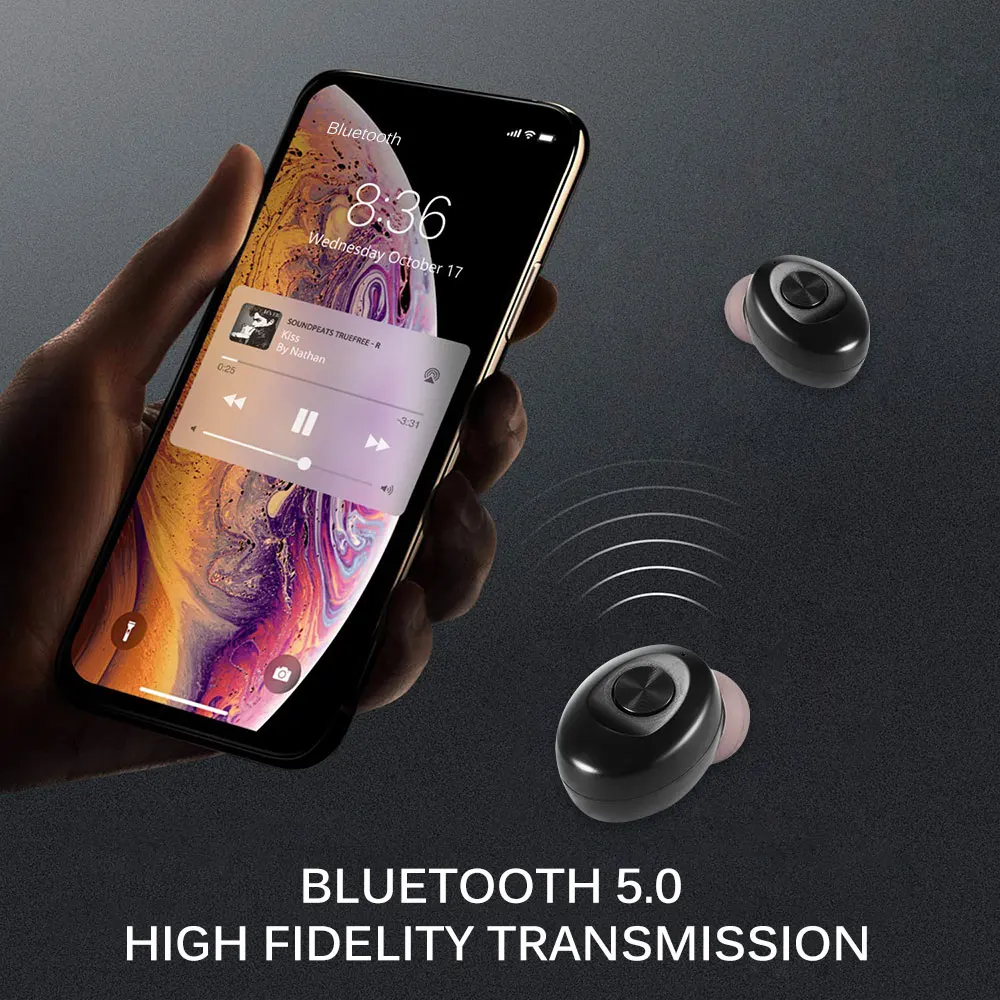 Мини-наушники Bluetooth 5,0, беспроводные наушники с магнитным зарядным устройством, спортивные наушники
