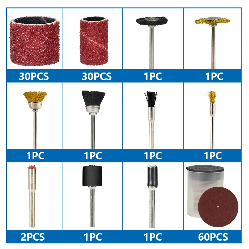 TASP 310pcs Rotary Tool Accessories Kit 3.2mm Shank for Dremel Electric  Mini Drill Grinding Cutting Sanding Engraving Polishing
