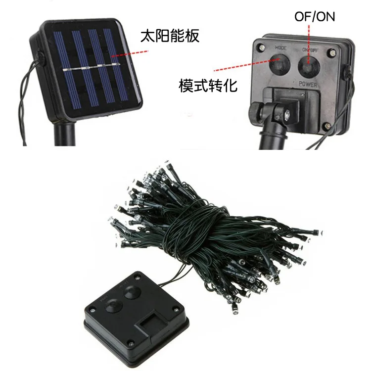

Hot Selling Solar Floor Outlet 8 Patterns 100led Color Lighting Chain Christmas Tree Lamp String Energy Saving outside Holiday D