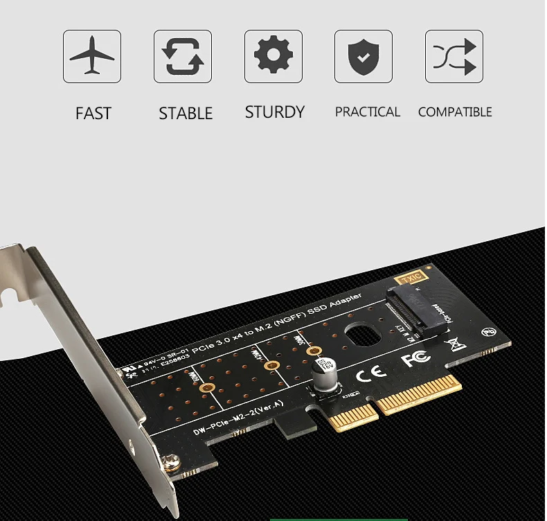 UTHAI T17 M.2 NVMe SSD Adapter NGFF TO PCIE3.0 X4 M Key SSD Converter 2230-2280 Size M2 Expansion Card For Msata 3.0 Adapt