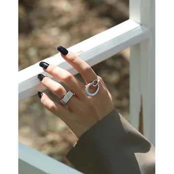 

100% real. Authentic 925 Sterling silver cross Open Heart Irregular Texture Ring Geometric Punk ADJUST jEWELRY TLJ1429