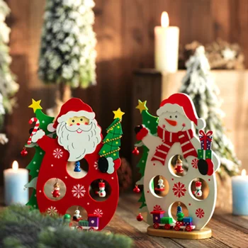 

Mini Wooden Christmas Tree Table Setting DIY Gifts Christmas Decorations for Home Creative Handmade Gifts for Kids