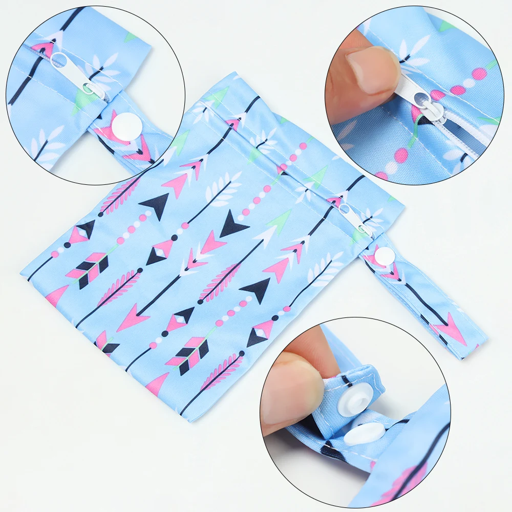 

1 PC Baby Diaper Bag Cartoon Striped Travel Nappy Bag Washable Wet Dry Pouch Mommy Storage Stroller Accessories