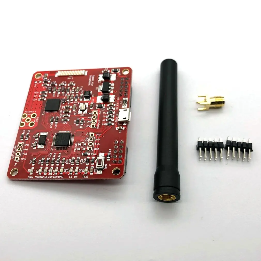 

2.0 Hotspot module Support P25 DMR YSF NXDN For Raspberry Pi type B 3B 3B+ With Antenna Board Red