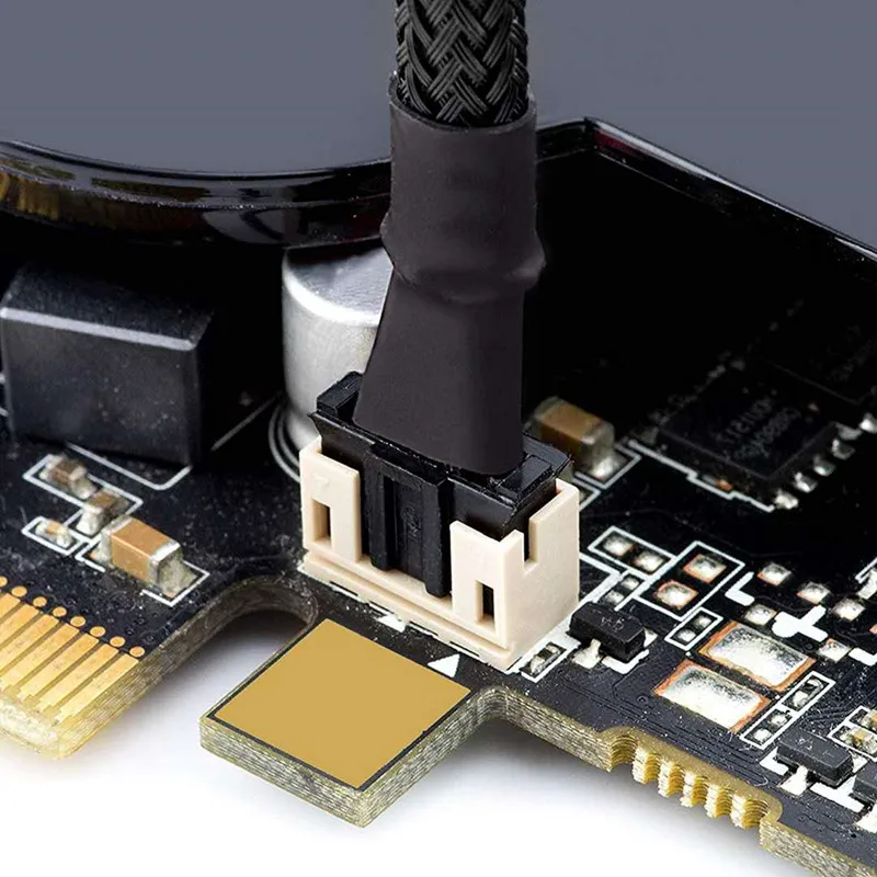 PWM GPU, Dual Fan Splitter, adaptador de mangas pretas, 30cm