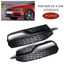 Черный правый/левый передний бампер противотуманный светильник решетка решетки для Audi A3 S-Line Новинка