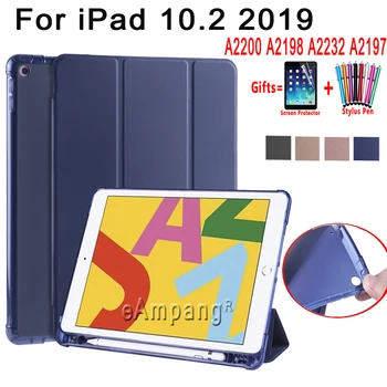 

Smart Soft Shockproof Case for iPad 10.2 2019 7 7th 8th Generation A2197 A2200 A2198 A2232 with Pen Slot Three Fold Stand Flip