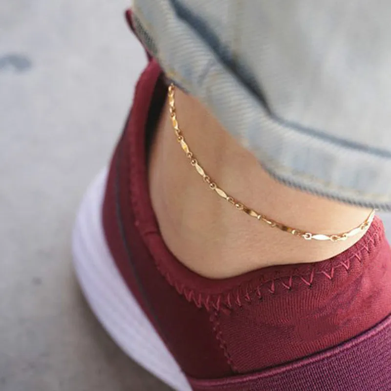 Gold Silver Color Alloy Punk 3 Pcs/Set Ankle Chains Female Simple Anklets for Women 2020 Fashion Summer Beach Foot Jewelry - Image 4