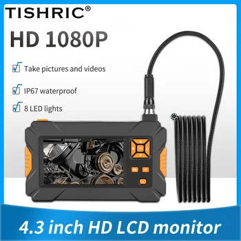 

TISHRIC Endoscope Industrial Handheld Borescope IP67 Waterproof 4.3 Inch 1080P HD Snake Camera WIth 8 LED Endoscope For Cars