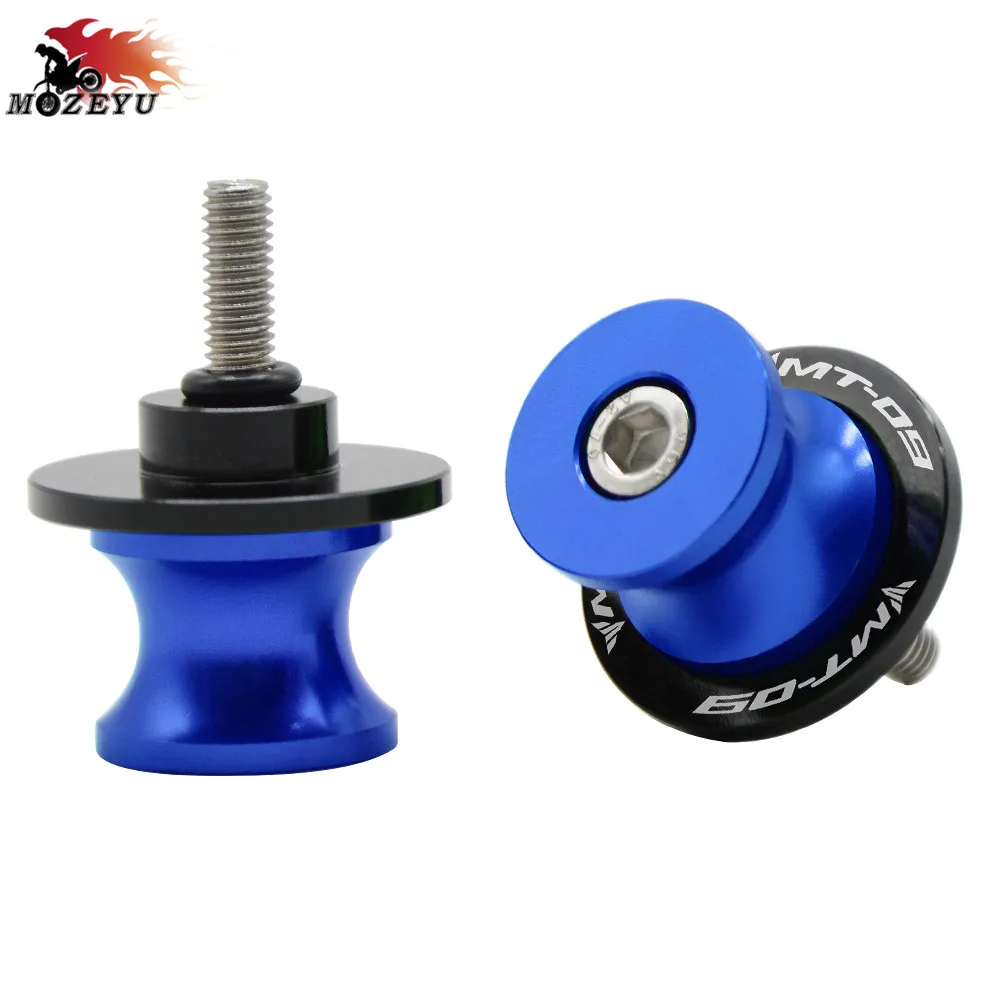 blue 6mm Аксессуары для мотоциклов CNC алюминий 6 мм маятник Катушки слайдер подставки винт для Yamaha MT09 FZ09 FJ-09 tractracer - Цвет: blue 6mm