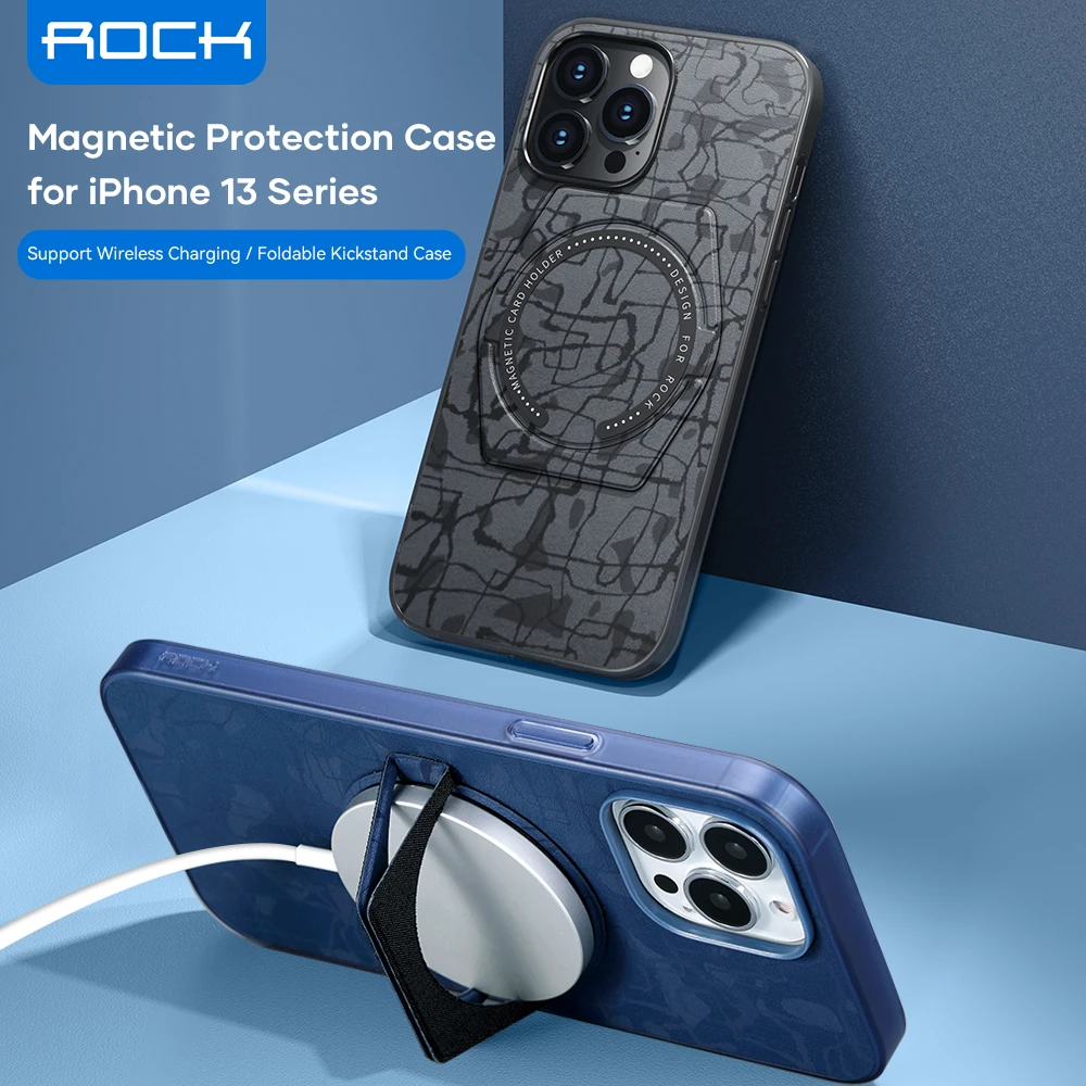 Iphone Magnetic Case Foldable Stand | Rock Case Iphone 13 Pro Max | Tpu  Magnetic Case - Mobile Phone Cases & Covers - Aliexpress