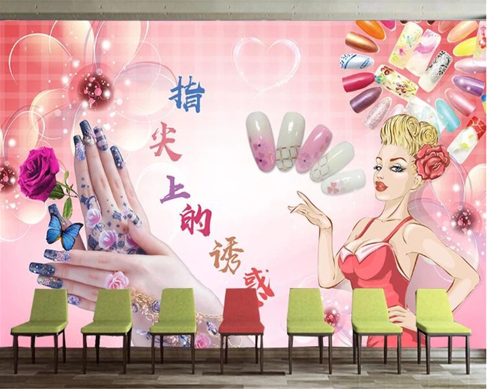 beibehang behang wall papers home decor Nail makeup shop tooling 3d wallpaper background painting papier peint mural | Обустройство