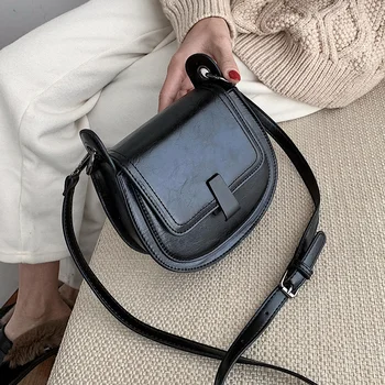 

Mini PU Leather Saddle Bags For Women 2020 Crossbody Shoulder Messenger Bag Female Handbags Solid Color Cross Body Bag KYIDER