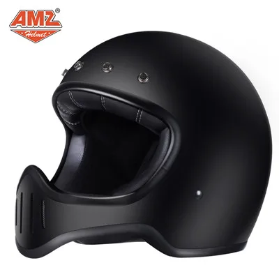 AMZ moto rcycle шлем полное лицо Мото Кросс шлем стекловолокно casco moto rbike cascos para moto DOT сертификация для мужчин и женщин - Color: Black
