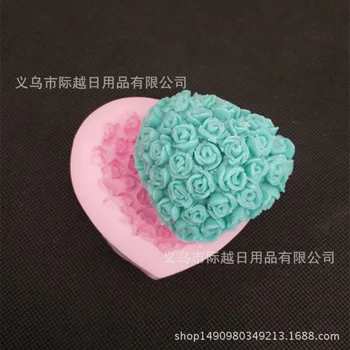 

Baking Mould/Love Shaped Rose Liquid Silicone Mold Fondant Cake Tools Chocolate Handmade Soap Mold