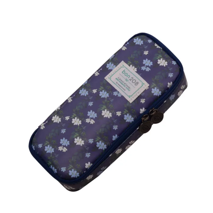 Cute Pencil Case Large Capacity Floral Pencil Stationery Organizer Multifunction Cosmetics Bag GY88