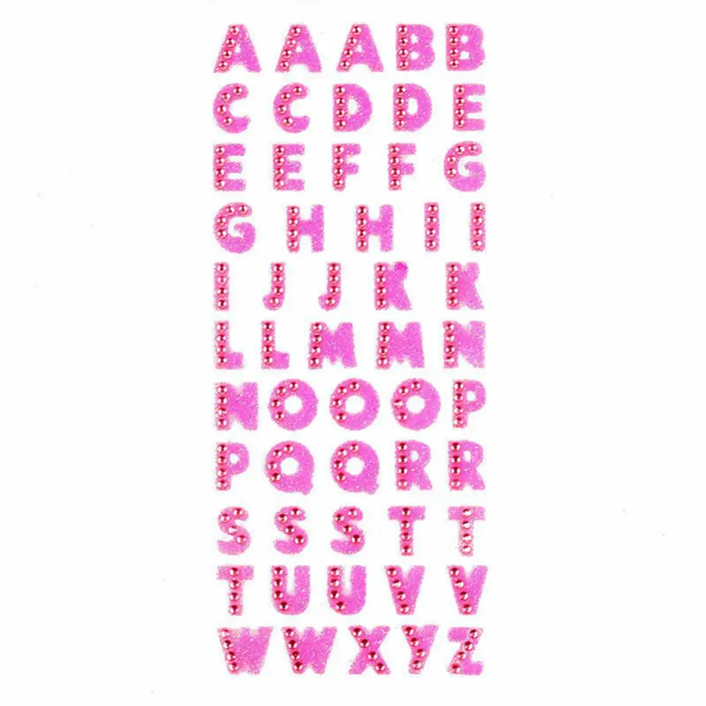 1 лист Блеск Стикеры буквы алфавита самоклеющиеся ABC A-Z слова палочки наклейки в виде букв наклейка с алфавитом имя стикер s - Цвет: Dark Pink