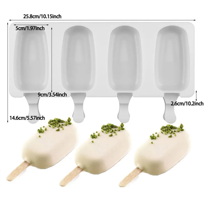 Силиконовая форма для мороженого с 4 ячейками приготовления сока из мороженое