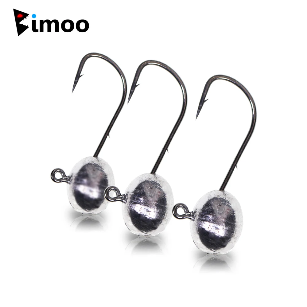 Bimoo 10PCS 2g 3g 4g 5g 90 Degree Oval Weighted Jig Head Jigs