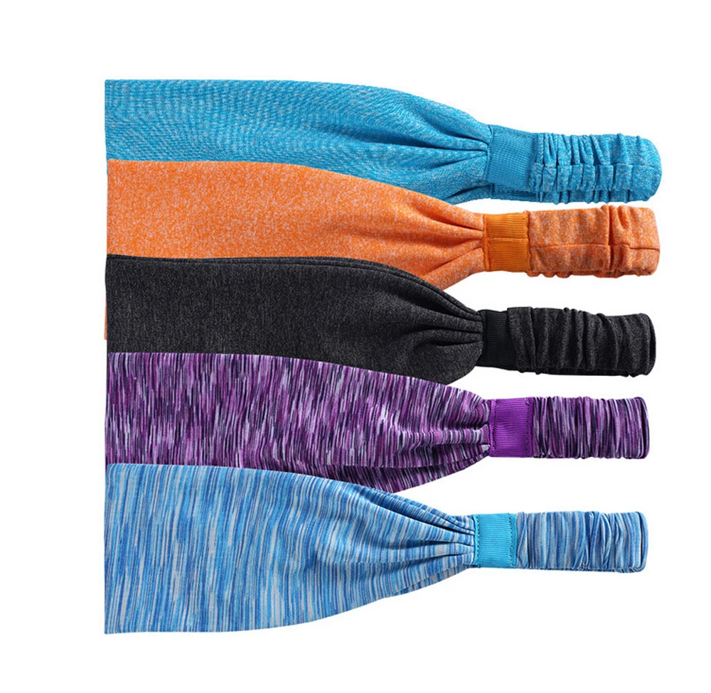 1PC Headband Women/Men Sweatband Yoga Gym Stretch Head Band For Sport Elasticity Sweat Bands Sport Bandage Safety 1111