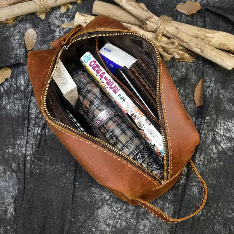 Vintage Leather Toiletry Bag