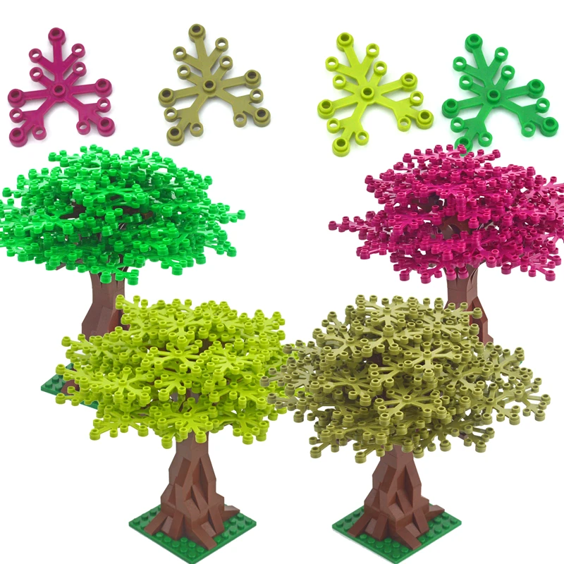 Arbre vert Bush bricolage blocs de construction fleurs herbe plantes jardin Compatible ville bricolage MOC blocs de construction accessoires pièces