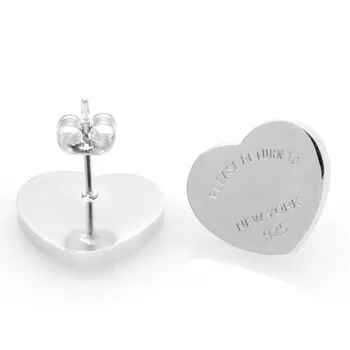 

Stainless Steel Cute Heart Brand Stud Earring Gold Color Women Gift Charm Love Earring Fashion Famous Jewelry For Woman