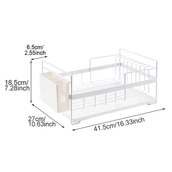 

Stainless Steel Kitchen Rack Tableware Tableware Chopsticks Dish Storage Box Drain Rack Household Single Layer Double Dish Dish