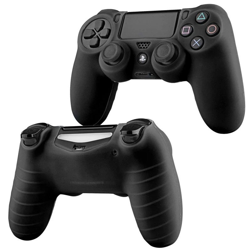 Мягкий гибкий силиконовый чехол, защитный чехол для Playstation 4 PS4 Pro Slim, светодиодный светильник, наклейка, 2 шт., ручка+ светодиодный чехол