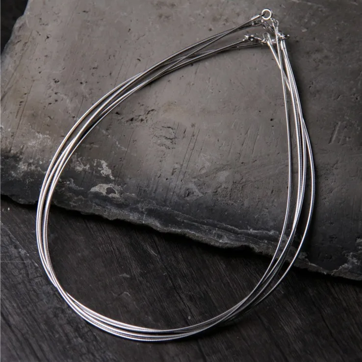 SA SILVERAGE Jewelry 925 Sterling Silver Collar Women Versitile Silver Collar 2020 New Style 45cm 1.5mm and 1.2mm Thick