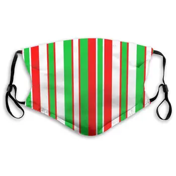 

Christmas Holiday Stripes Washable Reusable Mask, Anti Dust Half Face Mouth Mask For Kids Teens Men Women With Adjustable Ear