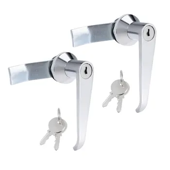 

uxcell 2Pcs Level Handle Cam Lock L Shape with W Keys Zinc Alloy Chrome Plated 95mm Length for Cabinet Door File Cabinets
