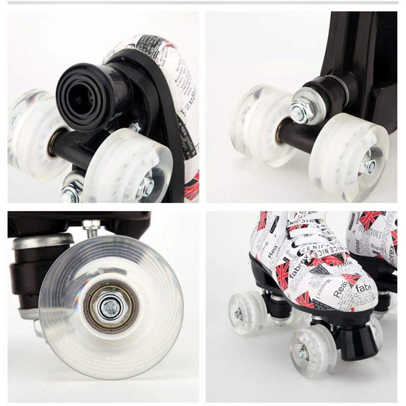 JK Quad коньки флаг с принтом из искусственной кожи двухрядные роликовые для