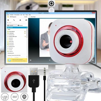 

Computer PC Laptop Camera Webcam USB 2.0 HD Clip-On Web Cam 360 Degree W/ Mic Designed For Both Laptop And Desktop