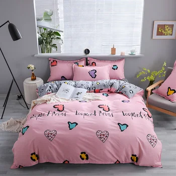 

3/4 Pcs Bedding Set Bed Linen Home Flat Sheet Duvet Cover Pillowcase Quilt Cover Bedspread for Bed Double Couple Queen King Size