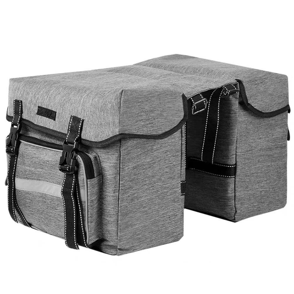 Grey 28L аксессуары для переноски, держатель седла из полиэстера, велосипедная двойная сумка, водонепроницаемая сумка для хранения, сумка для хранения, сумка на заднее сиденье, универсальная сумка - Цвет: Grey