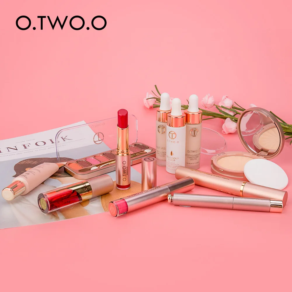 

O.TWO.O Makeup Set 11Pcs/set Rose Gold Gift Box Makeup Artifact Complete Cosmetic Combination Make up Set LS03
