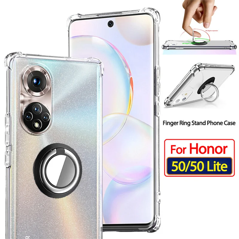 clear case for honor 50 finger ring cover honor50 soft silicone phone cases 50lite huawei lite | Мобильные телефоны и