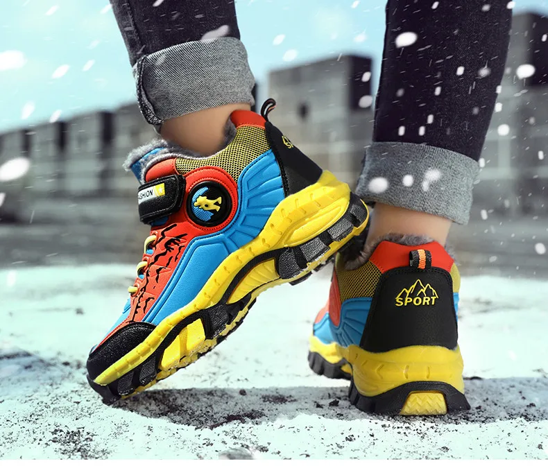 PINSEN 2019 Winter Kids Sneakers boys Outdoor Shoes Hiking Shoes children Shoes Boy Rubber Sole Non-slip Warm Sports Shoes (12)