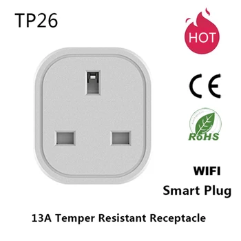 

13A WIFI Wireless Intelligent Socket UK Timer Plug Smart Home Energy Monitoring Work With Alexa Google Home Smart Life App