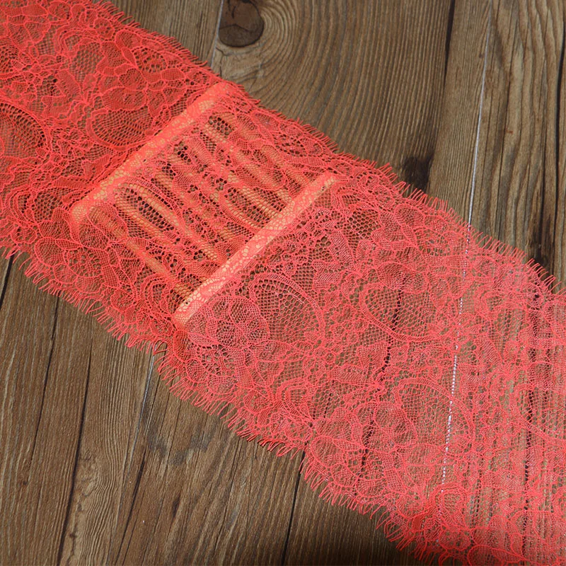 3 ярда 16 см в ширину модные высококачественные hand-made DIY красный цветок с рисунком ресниц, верхний край декорирован кружевом, кружевная ткань