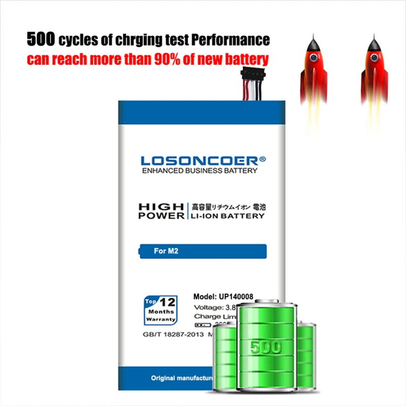100% оригинал LOSONCOER 3600mAh UP140008 батарея для Foxconn InFocus M2 сотового телефона + Подарочные