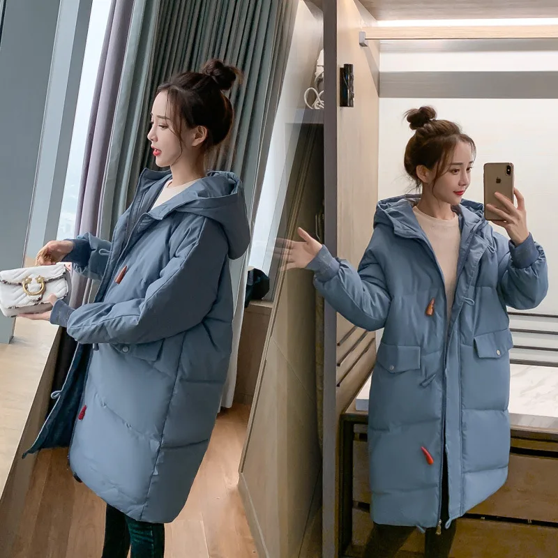 

2019 Winter New Style Korean-style Toggle Loose-Fit Fat Mm Cotton-padded Clothes Women's Thick Warm down Jacket Cotton-padded Cl