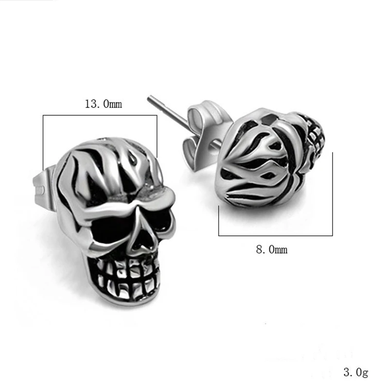 钛钢个性骷髅耳钉 非主流潮款男士耳饰 (1)